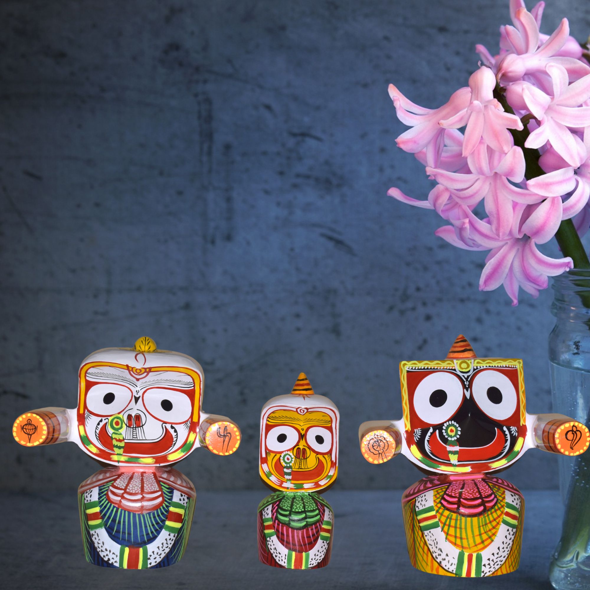 6 inch Neem wood Jagannath idol set