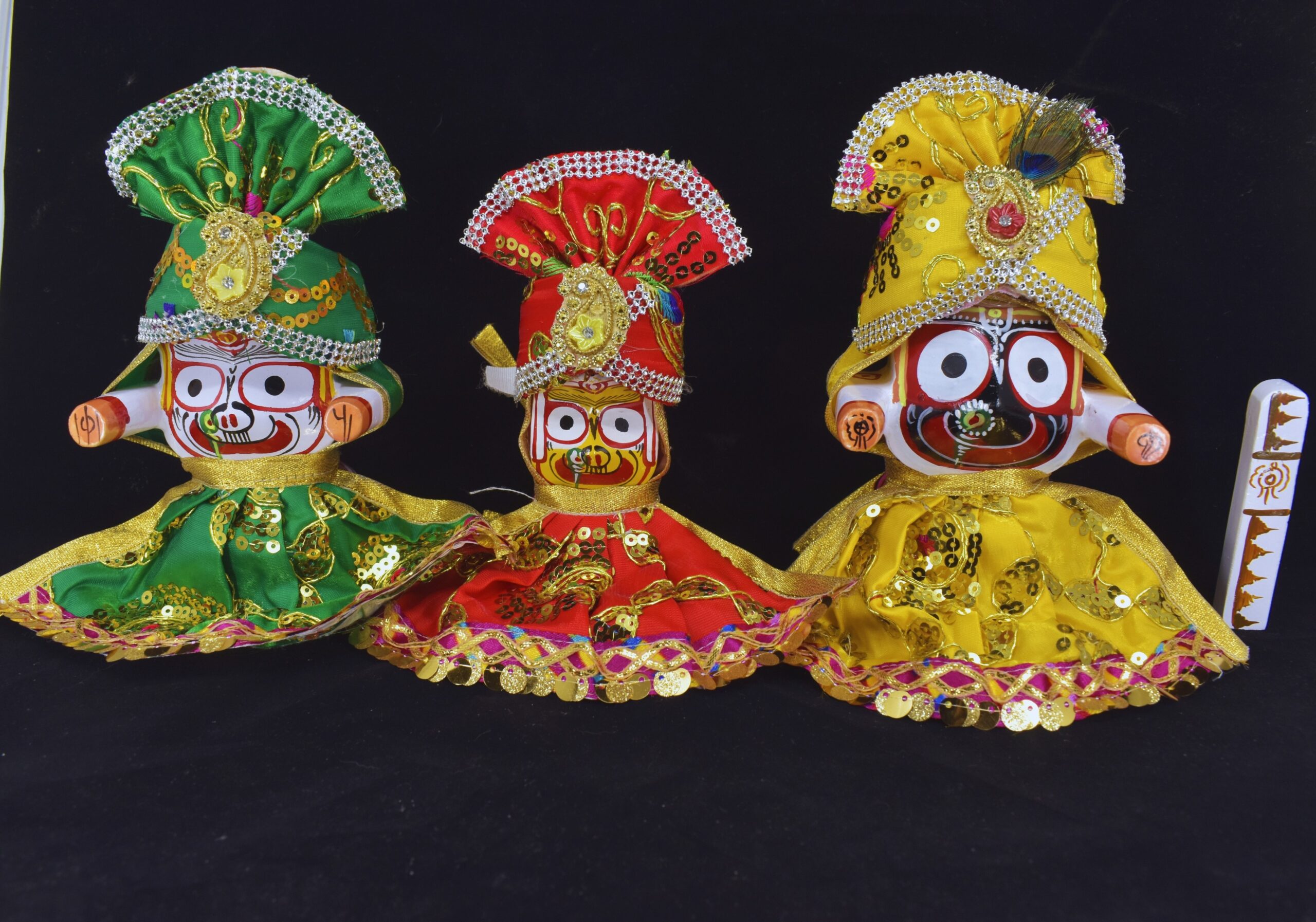 6 inch Neem wood Jagannath idol set