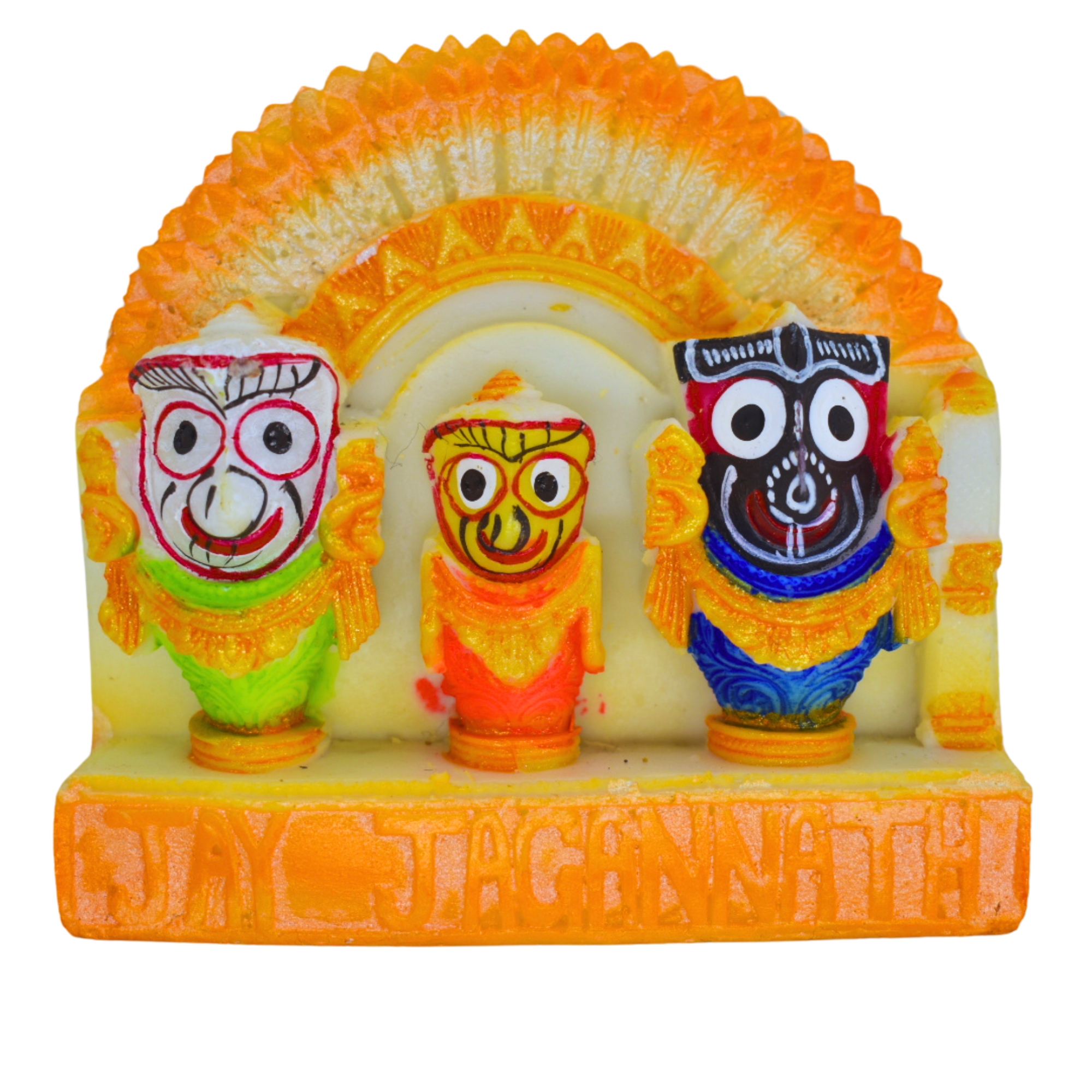 Shree Jagannath Idol in Pure Marble – Puri Style Murti for Mandir, Home Decor(Pack of 1, Orange)