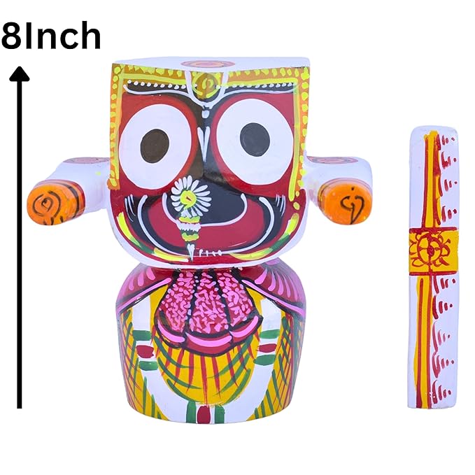 Handcrafted Neem Wood Patitapabana Mahaprabhu Idol – 8 Inch | Puri Traditional Style