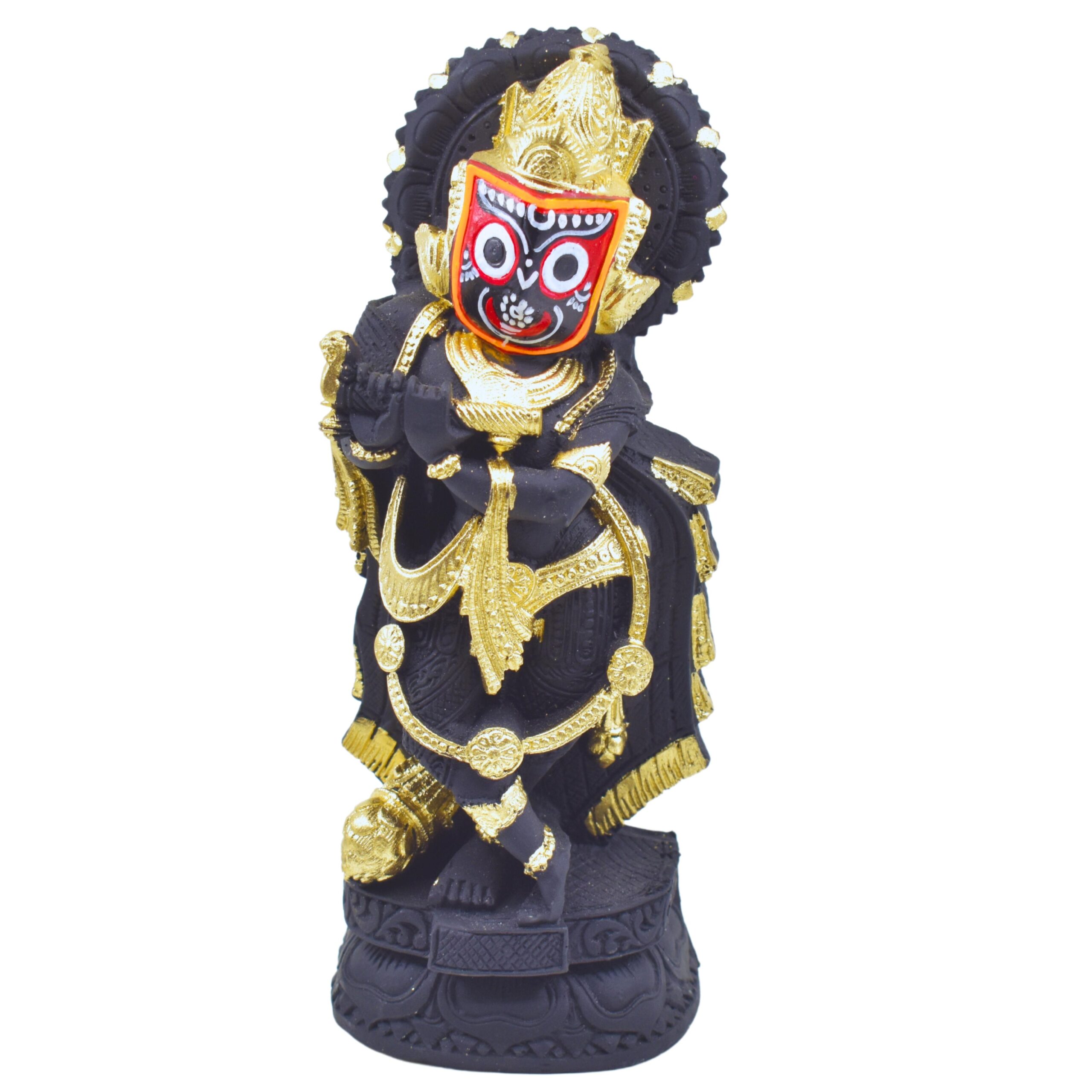 Divine Lord Jagannath and Krishna Avtar Clay Statue – Nilamadhab (Black ,Pack of 1)