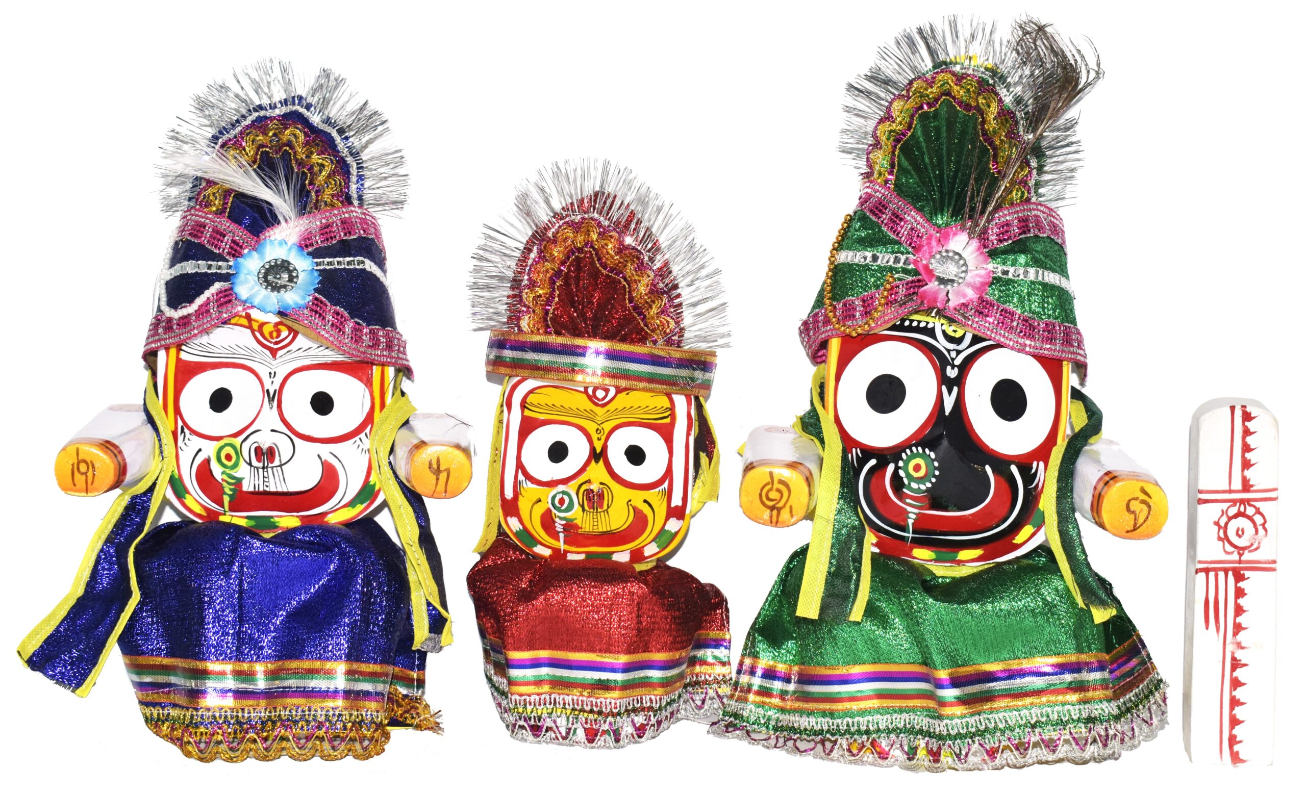 4 Inch Shree Jagannath Idol Set (10 cm) with Traditional Dress – Complete Puri Style Puja Set