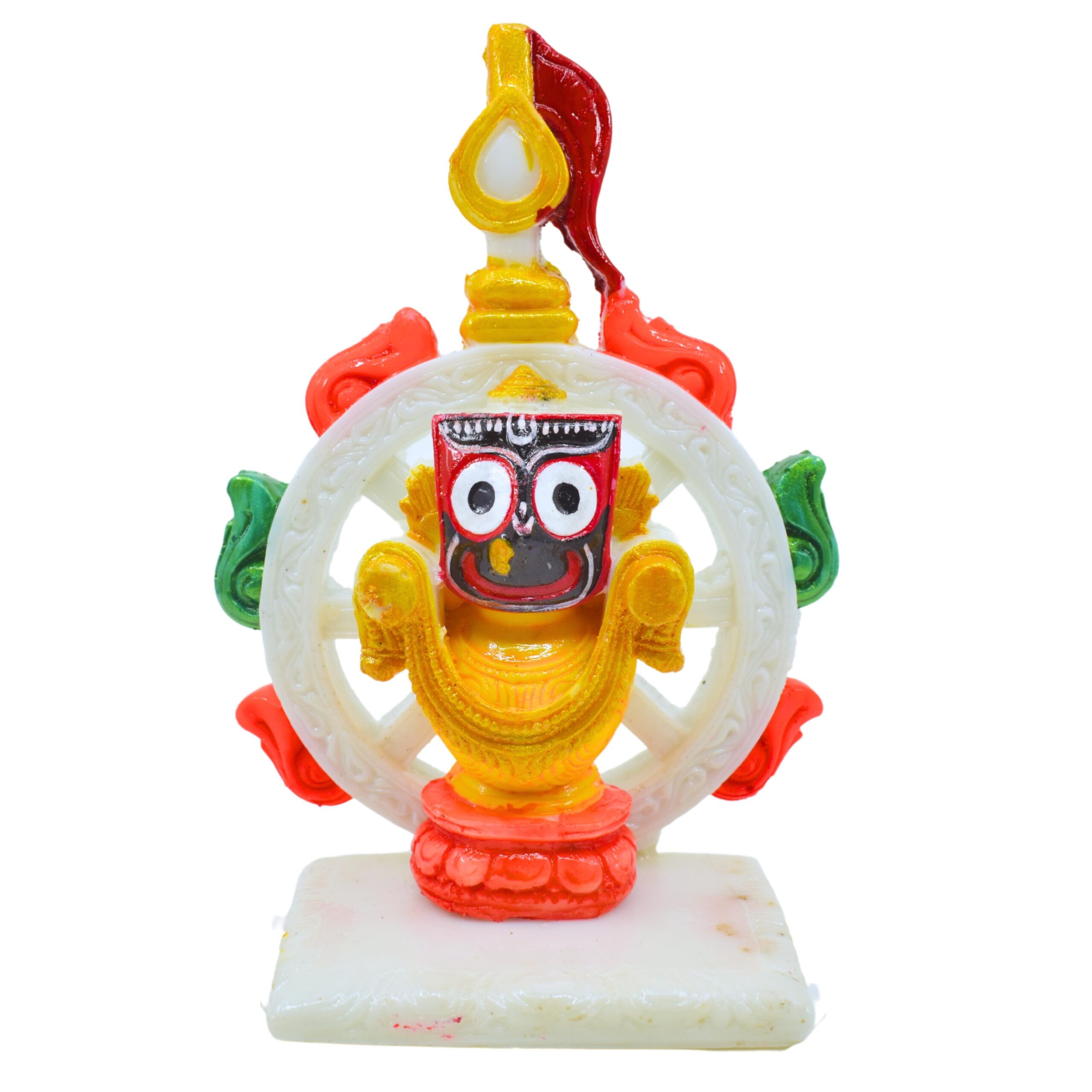 Lord Jagannath Marble Sculpture with Stunning White Nilachakra