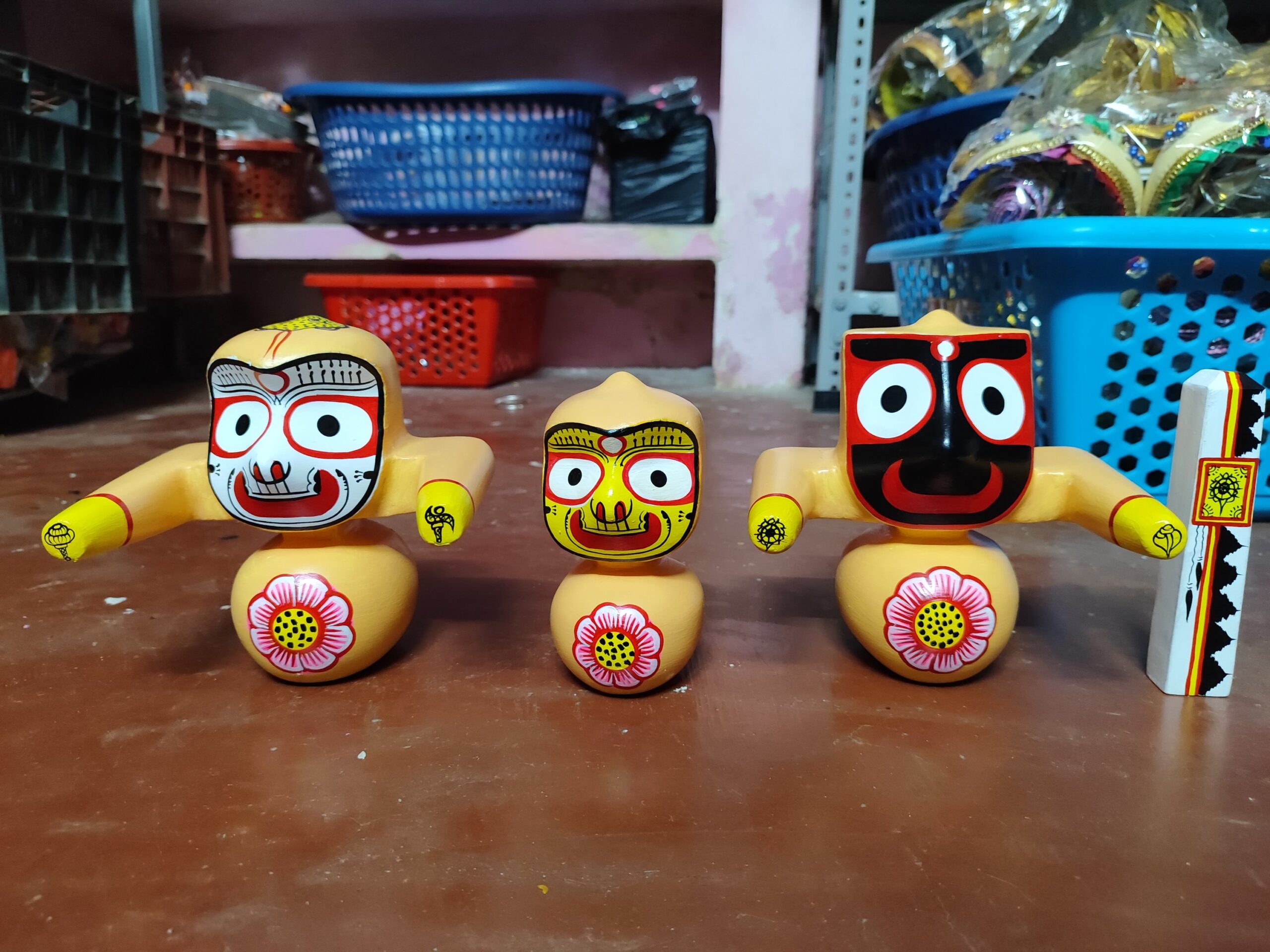 6 inch Neem wood Jagannath idol set