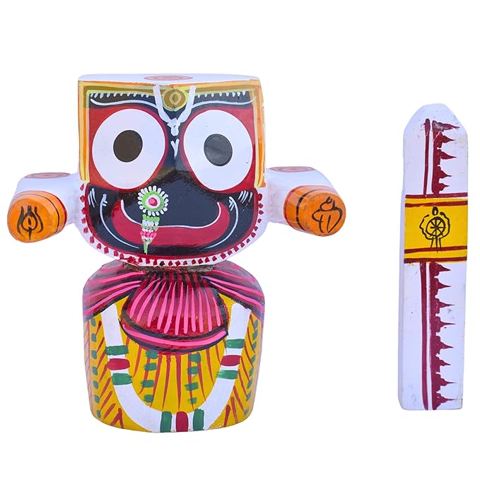 Handcrafted Neem Wood Patitapabana Mahaprabhu Idol – 8 Inch | Puri Traditional Style